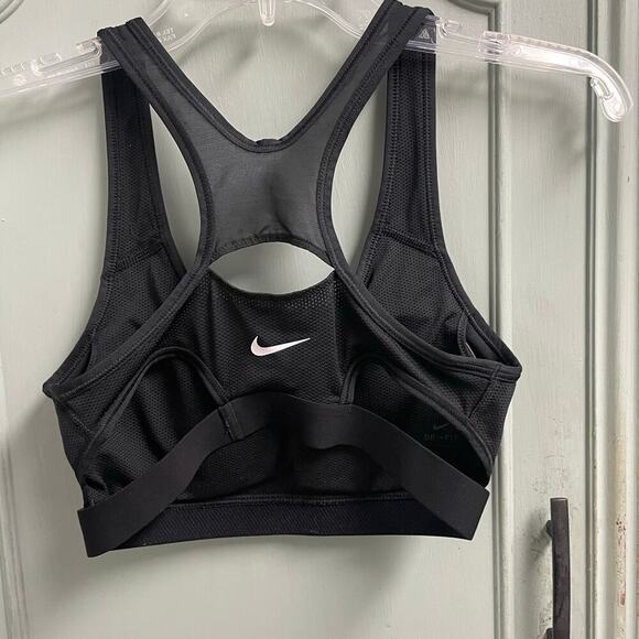 Nike Womens Black Logo Sports Bra Size Small Athletic Athleisure Workout - Picture 2 of 4